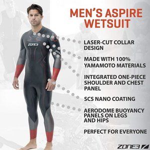 $550 Zone 3 Men’s Aspire Triathlon Swimming Wetsuit ST Small Tall NEW ab1516